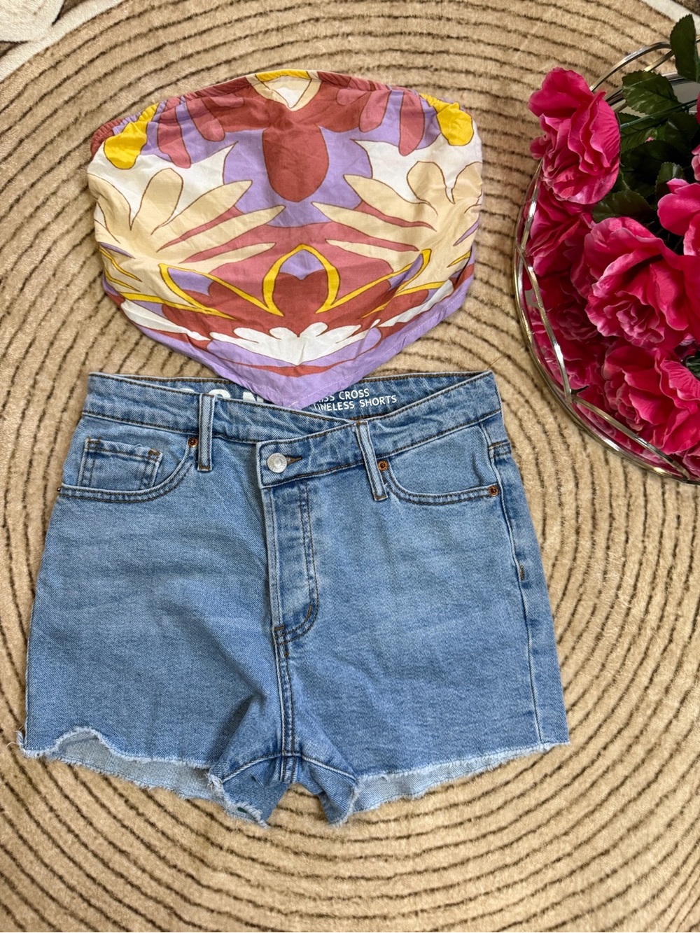 Women's Light Blue High-Rise Denim Shorts 5/27